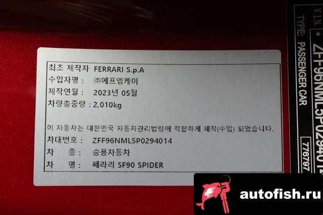 Ferrari SF90 SF90 Spider 2023 года - похожие автомобили