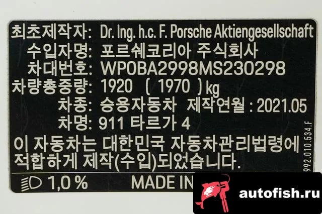 Porsche 911 911 (992) 2021 года - вид 3