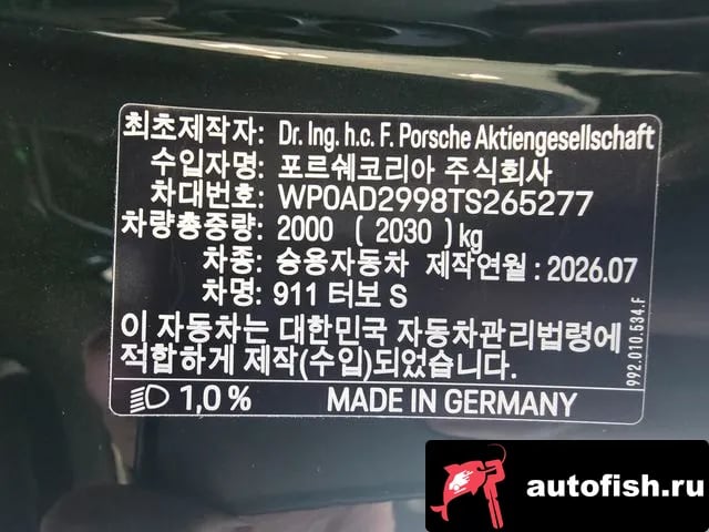 Porsche 911 911 (992) 2026 года - вид 6